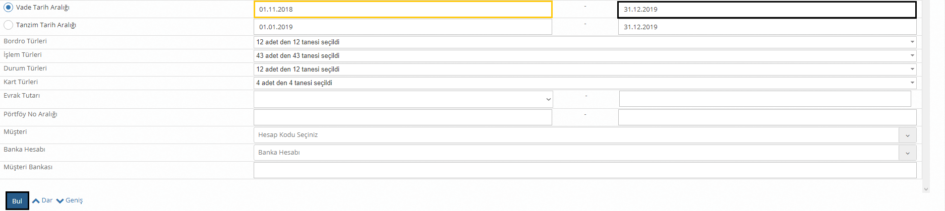 çek senet raporu 10